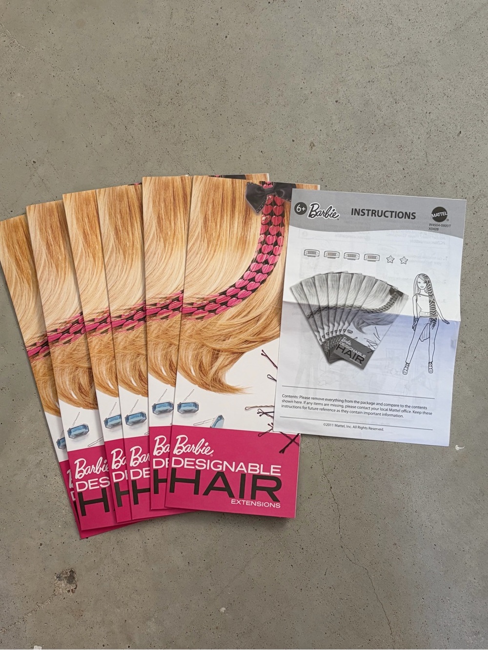 Vintage 2011 Barbie Designable Hair Extensions Sheets Lot 6